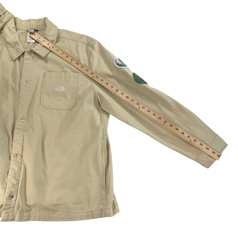 The North Face Utility Canvas Overshirt Shacket NF0A7ZYN Tan Mens XXL Cotton - Picture 13 of 16